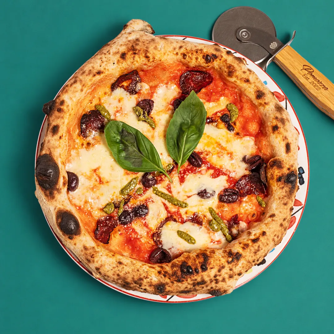 Diavola, chorizo et olives noires, POMOZZA