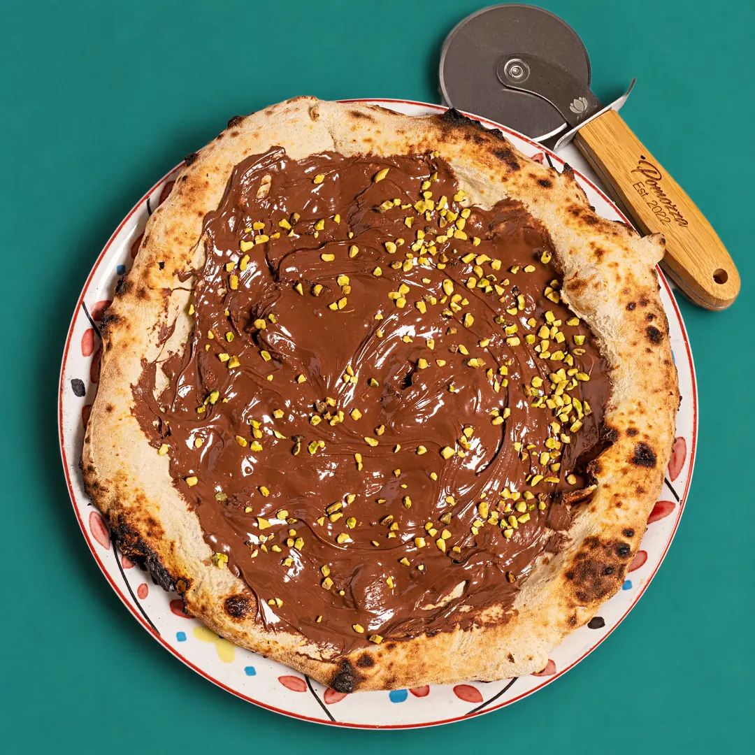 Pizza Nutella et éclats de pistache, POMOZZA